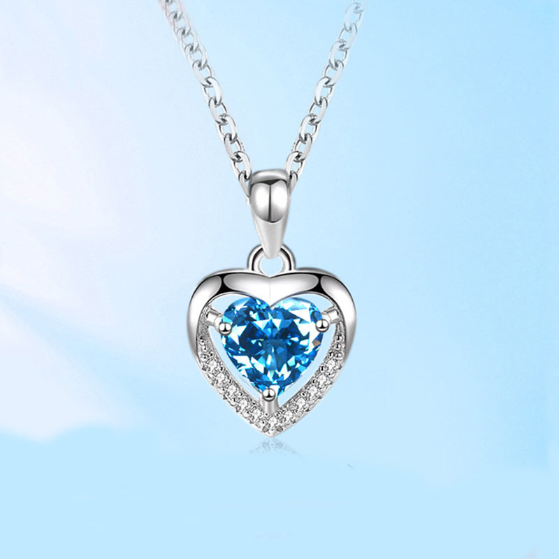 925 Heart-shaped Rhinestones Necklace