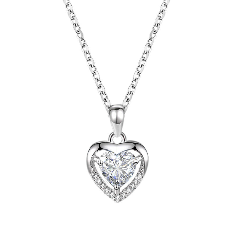 925 Heart-shaped Rhinestones Necklace