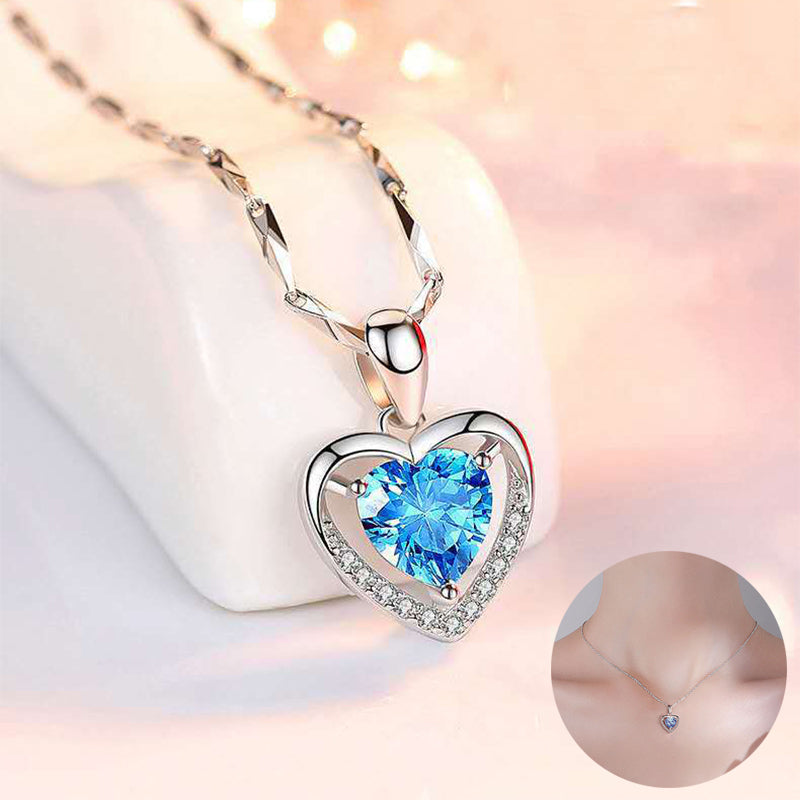 925 Heart-shaped Rhinestones Necklace