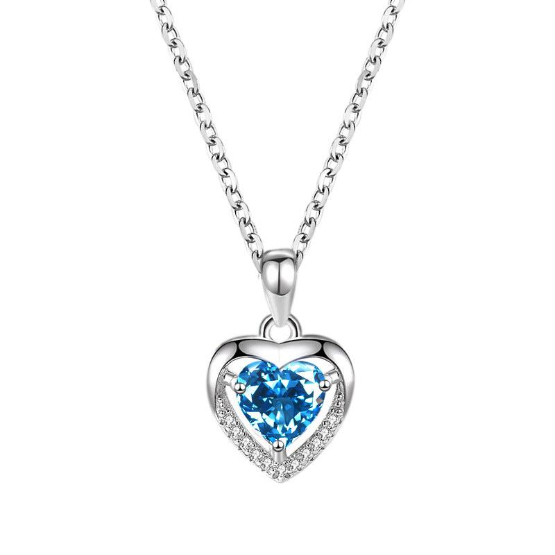 925 Heart-shaped Rhinestones Necklace