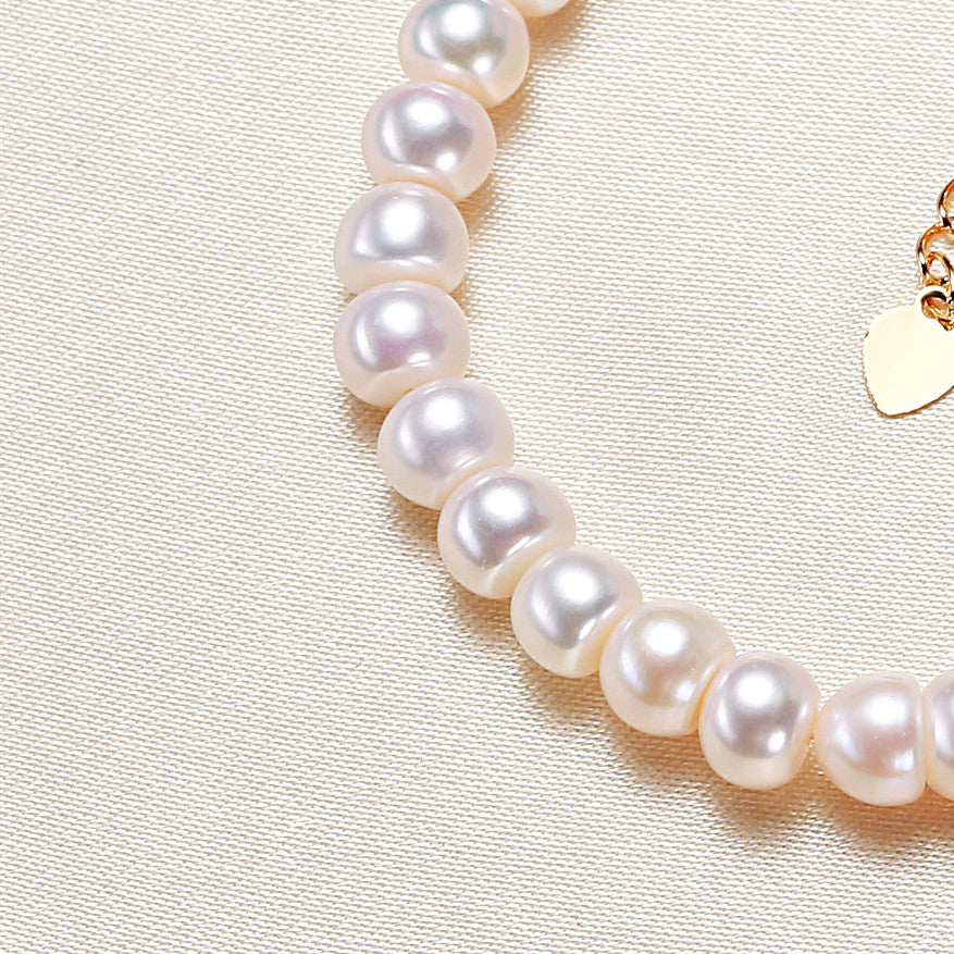 Freshwater Pearl Plain White Bracelet