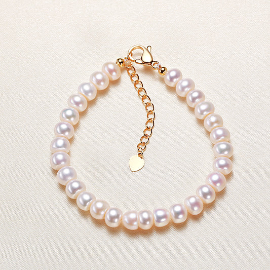 Freshwater Pearl Plain White Bracelet