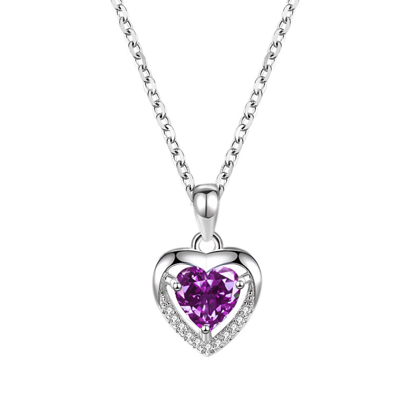 925 Heart-shaped Rhinestones Necklace